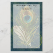 アートフル詳細孔雀の羽文具 便箋 (正面)