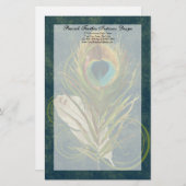 アートフル詳細孔雀の羽文具 便箋 (正面/裏面)