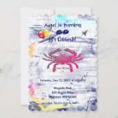 アートフル〔占星術の〕十二宮図がん（6月21日～7月22日）誕生日 招待状 (正面)