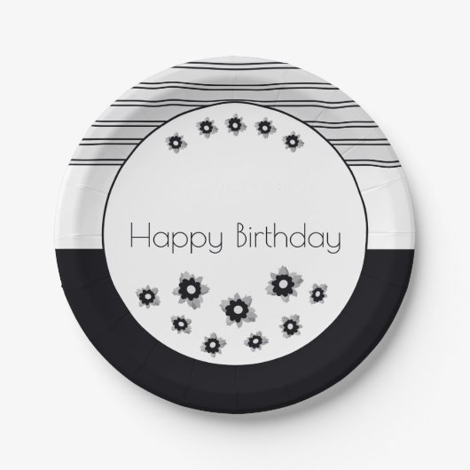 アートフローラとストライプ ペーパープレート (正面)