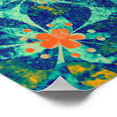 アートフローラグランジ背景パターン3 ポスター (角)