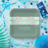 アートフローラスクエアスタイリッシュ ペーパープレート (パーティー)