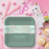 アートフローラスクエアスタイリッシュ ペーパープレート (パーティー)