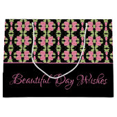 アートフローラデザパターン（の模様が）あるイナ ラージペーパーバッグ (正面)