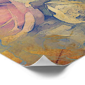 アートフローラヴィンテージカラフル背景 ポスター (角)