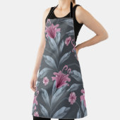 アートフローラヴィンテージシームレスパターン。マルーン文字 エプロン (インサイチュ)