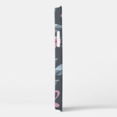 アートフローラヴィンテージシームレスパターン。マルーン文字 Case-Mate iPhoneケース (裏面 / 右)