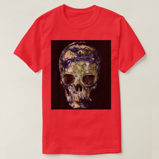 アートブルーグリーンスカルストーン Tシャツ (デザイン正面)