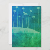 アートブルーグリーンフラワーユニーク結婚式招待状 招待状 (裏面)