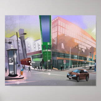 アートプリントマンチェスターピカディリートレインステーション ポスター