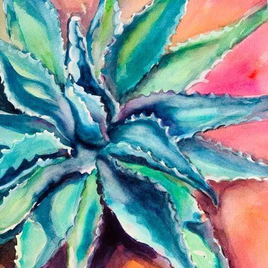 アートプリント-テキサス州・アガベのポスター ガラスコースター