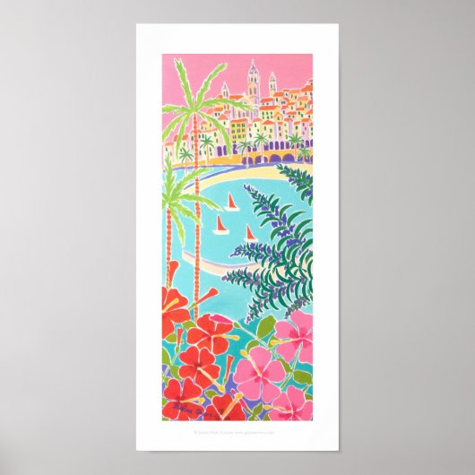 アートプリント:フランスのメントン、湾でのセーリング ポスター (正面)