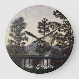 アートプリント「光の輝き」の壁時計 ラージ壁時計