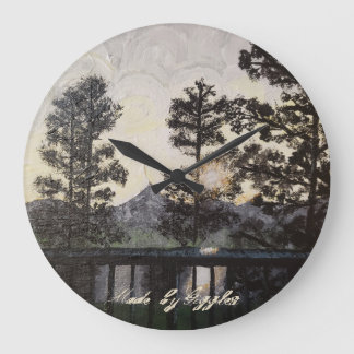 アートプリント「光の輝き」の壁時計 ラージ壁時計