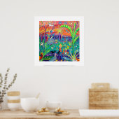 アートプリント: Happy Bird Day at the Zoo ポスター (キッチン)