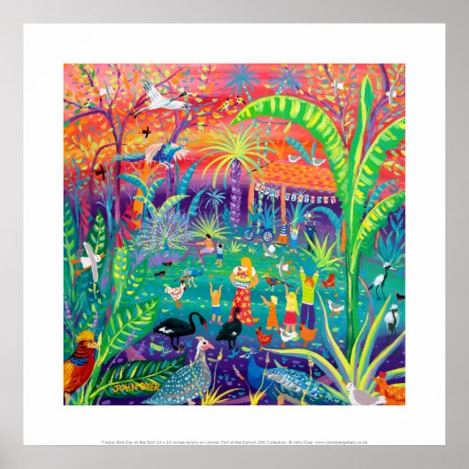 アートプリント: Happy Bird Day at the Zoo ポスター (正面)