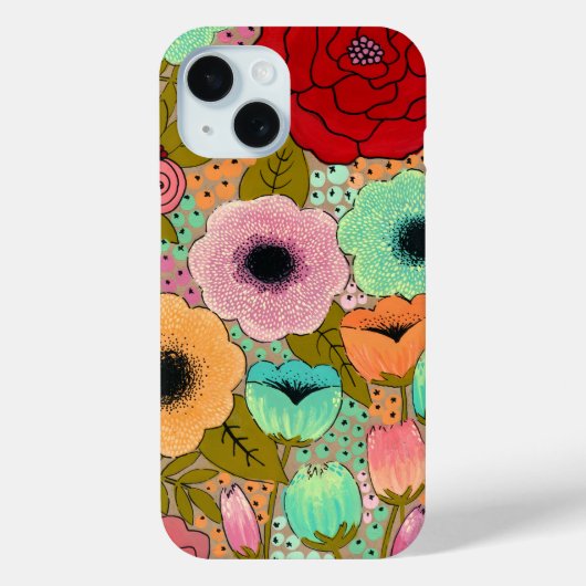 アートペインティング 花 庭園 アップル Case-Mate iPhoneケース (裏面)