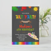 アートペイントの誕生日パーティー招待状 招待状 (スタンド正面)