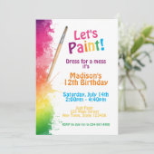 アートペイントパーティーの招待状 招待状 (スタンド正面)