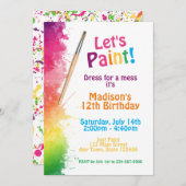 アートペイントパーティーの招待状 招待状 (正面/裏面)