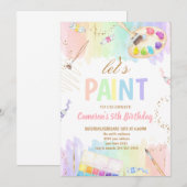 アートペイントパーティーバースデー 招待状 (正面/裏面)