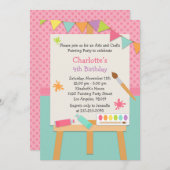 アートペイント誕生日パーティー招待状 招待状 (正面/裏面)