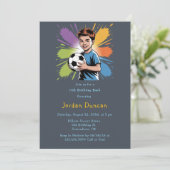 アートボーイズポップ・アートのサッカー誕生日バッシュ 招待状 (スタンド正面)