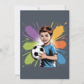 アートボーイズポップ・アートのサッカー誕生日バッシュ 招待状 (裏面)