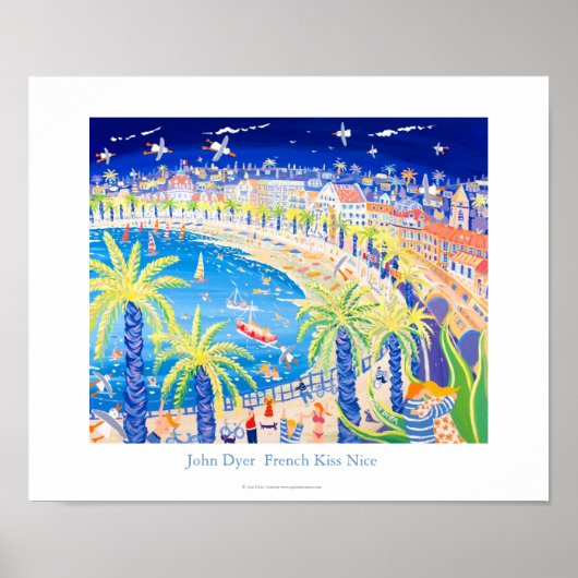 アートポスタフランスのー：キス、ニース。John Dyer ポスター (正面)
