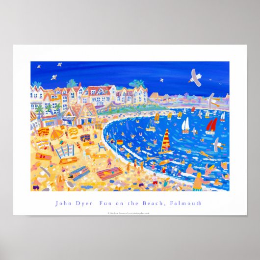 アートポスター：ギリービーチカフェ。「おもしろいのビーチ」 ポスター (正面)