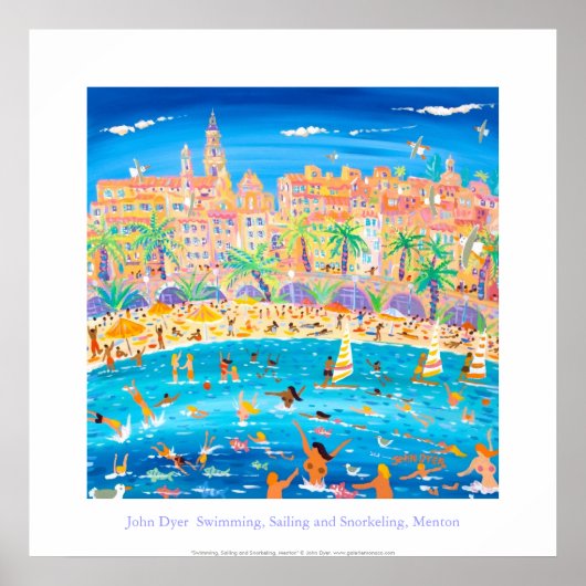 アートポスター:スイミング、セーリング&シュノーケリング、メントン ポスター (正面)