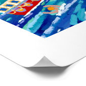 アートポスター：泳ぐ人、シール、帆。 ポスター (角)