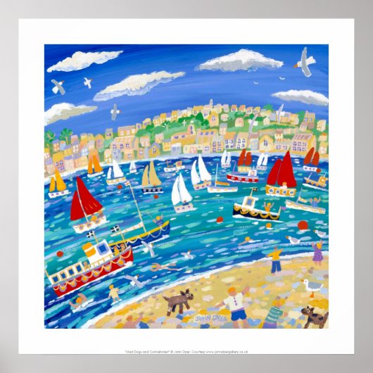 アートポスター：泳ぐ人、シール、帆。 ポスター (正面)