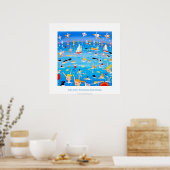 アートポスター：泳ぐ人、シール、帆。 ポスター (キッチン)