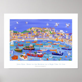 アートポスター: Bots in the Harbor, St Ives,Cornwall ポスター