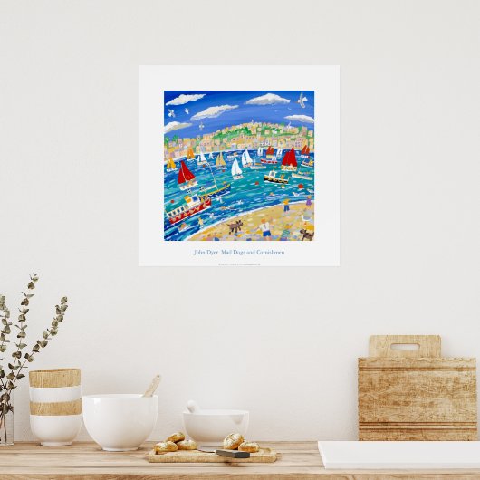 アートポスター: John Dyerによる不機嫌犬とCornishmen ポスター (キッチン)
