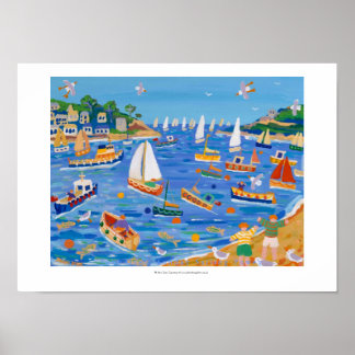 アートポスター： Sunday Sailing Fowey by John Dyer ポスター