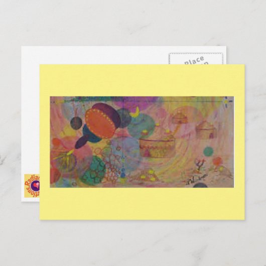 アートポストカード12オーガニック：ファンタスティー – 油 ポストカード (正面/裏面)