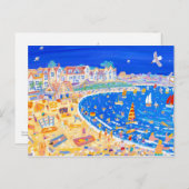 アートポストカード:おもしろいのビーチ。Gyllyngvapeビーチ。 ポストカード (正面/裏面)