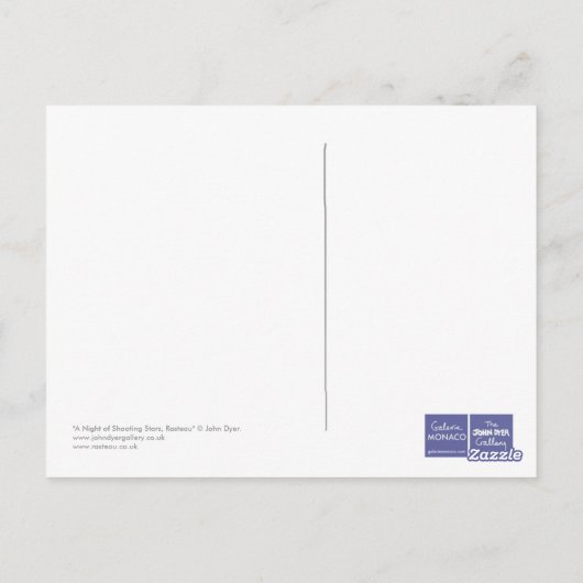 アートポストカード:ラストー、射撃、 発砲スターの夜 ポストカード (裏面)