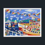 アートポストカード： Beany Hats & Pleasure Bots Falmouth ポストカード<br><div class="desc">アーティストJohn Dyerは英国の有名で収集された最高の画家の一つコンテンポラリーである。彼の作品は一般、有名人、公共団体や組織、ギャラリーによって収集される。1968生まれ年には人生の歌と主題の本質を探求する。ジョンはイギリスのコーンウォール州ファルマスにある彼のスタジオに住み、働いている。彼の作品は幅広い商品や商品で再現されている。</div>
