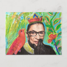アートポストカードRGB Ruth Gader Ginsburg and Bird
