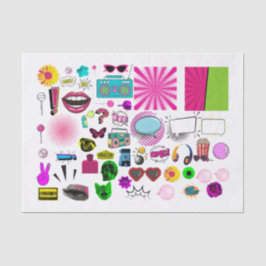 アートポップ・アートのと漫画の画像の切り離し紙 薄葉紙