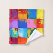アートポップ・アートののグランジ色ブロック バスタオルセット (ウォッシュタオル)