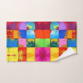 アートポップ・アートののグランジ色ブロック バスタオルセット (ハンドタオル)