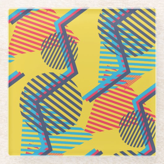 アートポップ・アートのの背景、抽象芸術の幾何学的テクスチャ。 ガラスコースター (正面)