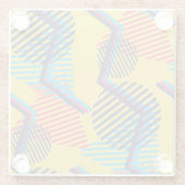 アートポップ・アートのの背景、抽象芸術の幾何学的テクスチャ。 ガラスコースター (裏面)