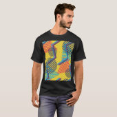 アートポップ・アートのの背景、抽象芸術の幾何学的テクスチャ。 Tシャツ (正面フル)