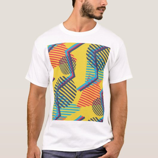 アートポップ・アートのの背景、抽象芸術の幾何学的テクスチャ。 Tシャツ (正面)