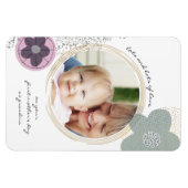 アートポップ・アートのの花と（ばちゃばちゃ）跳ねるピンク緑の写真 マグネット (横)